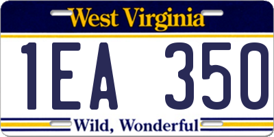 WV license plate 1EA350