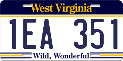 WV license plate 1EA351
