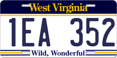 WV license plate 1EA352