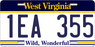 WV license plate 1EA355