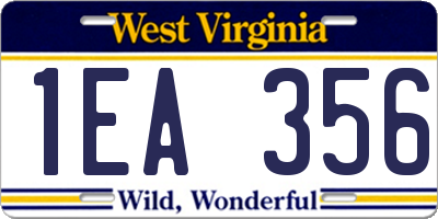 WV license plate 1EA356
