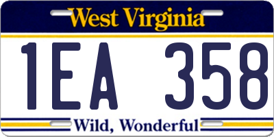 WV license plate 1EA358