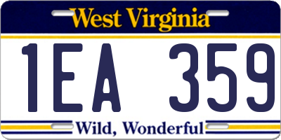 WV license plate 1EA359