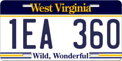 WV license plate 1EA360