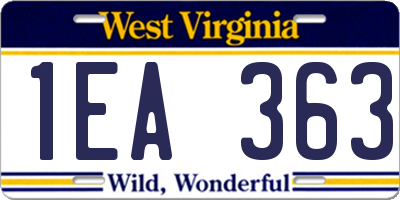 WV license plate 1EA363