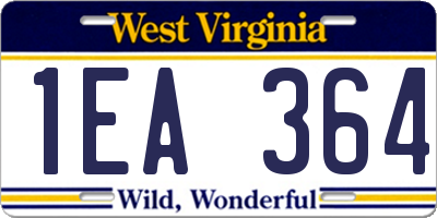 WV license plate 1EA364