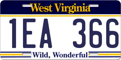 WV license plate 1EA366