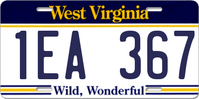 WV license plate 1EA367