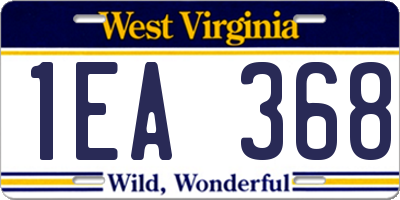 WV license plate 1EA368