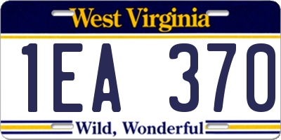 WV license plate 1EA370
