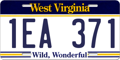 WV license plate 1EA371