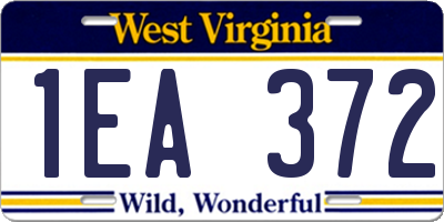WV license plate 1EA372