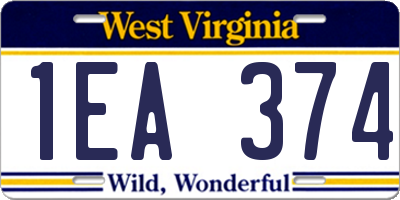 WV license plate 1EA374