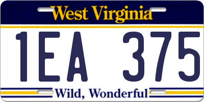 WV license plate 1EA375