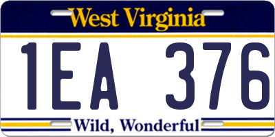 WV license plate 1EA376