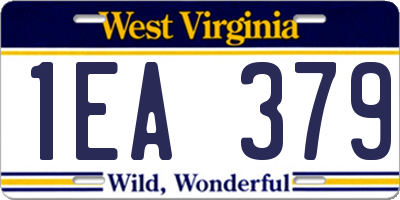 WV license plate 1EA379