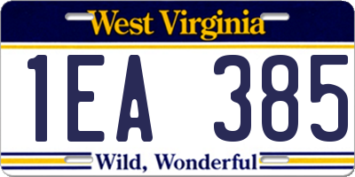 WV license plate 1EA385