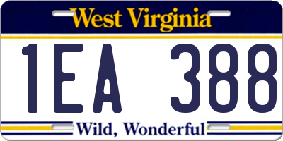WV license plate 1EA388