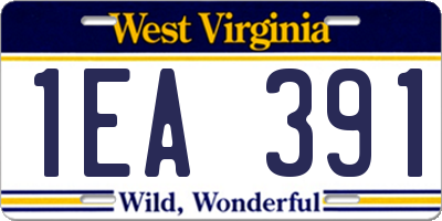WV license plate 1EA391
