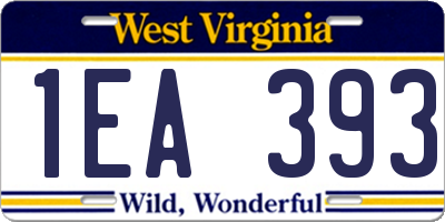 WV license plate 1EA393