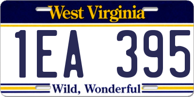 WV license plate 1EA395