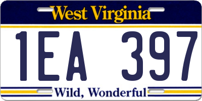 WV license plate 1EA397
