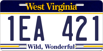 WV license plate 1EA421