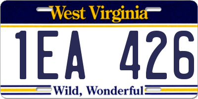 WV license plate 1EA426