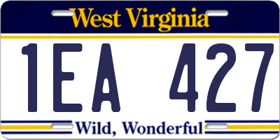 WV license plate 1EA427