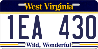WV license plate 1EA430