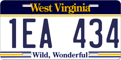 WV license plate 1EA434