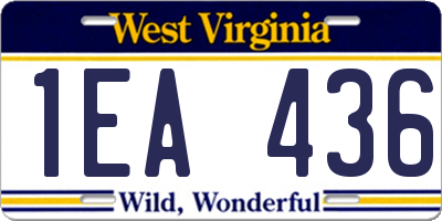 WV license plate 1EA436