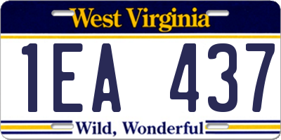 WV license plate 1EA437