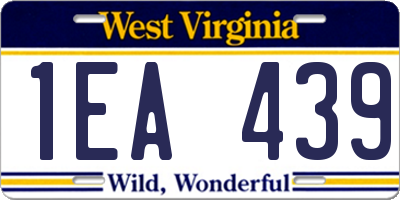 WV license plate 1EA439