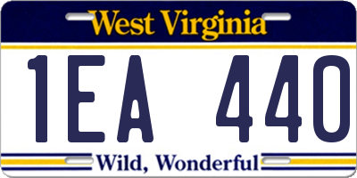 WV license plate 1EA440