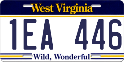 WV license plate 1EA446