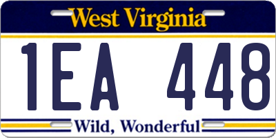 WV license plate 1EA448