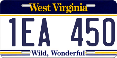 WV license plate 1EA450