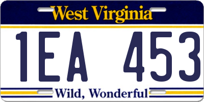WV license plate 1EA453