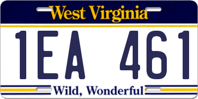 WV license plate 1EA461