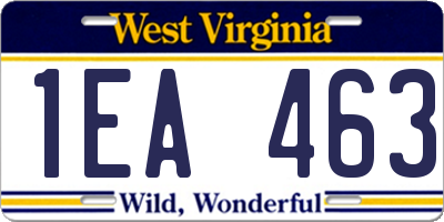 WV license plate 1EA463