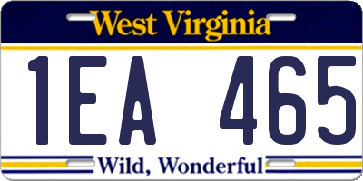 WV license plate 1EA465