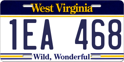 WV license plate 1EA468