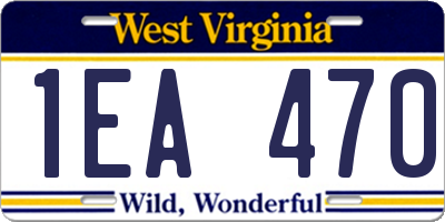 WV license plate 1EA470