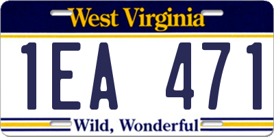 WV license plate 1EA471