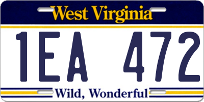 WV license plate 1EA472