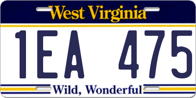 WV license plate 1EA475