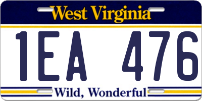 WV license plate 1EA476
