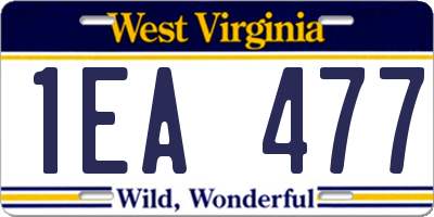 WV license plate 1EA477