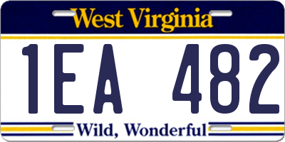 WV license plate 1EA482